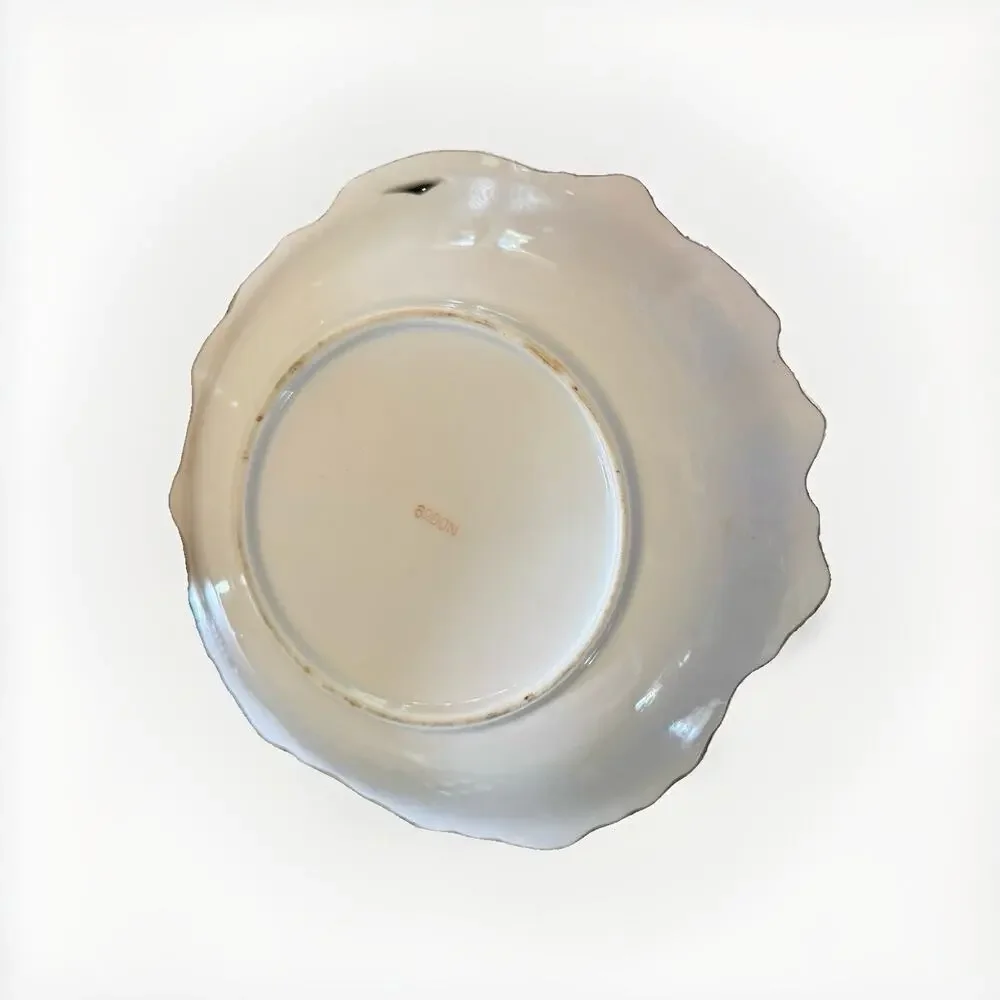 Vintage Ardalt Lenwile Hand Painted Roses Dish Pink & White Japan 8 3/4”DIA